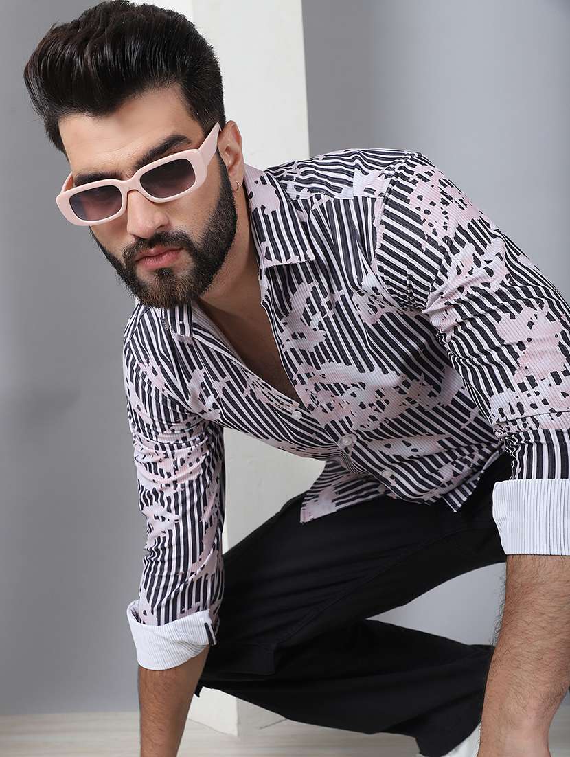 men printed long sleeve casual shirt - 21497948 - Standard Image - 4