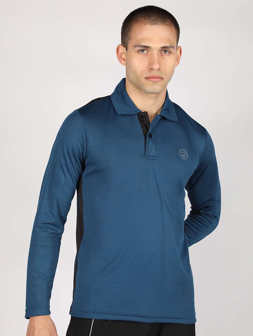 men polo neck taped active wear t-shirt - 21498307 - Standard Image - 1