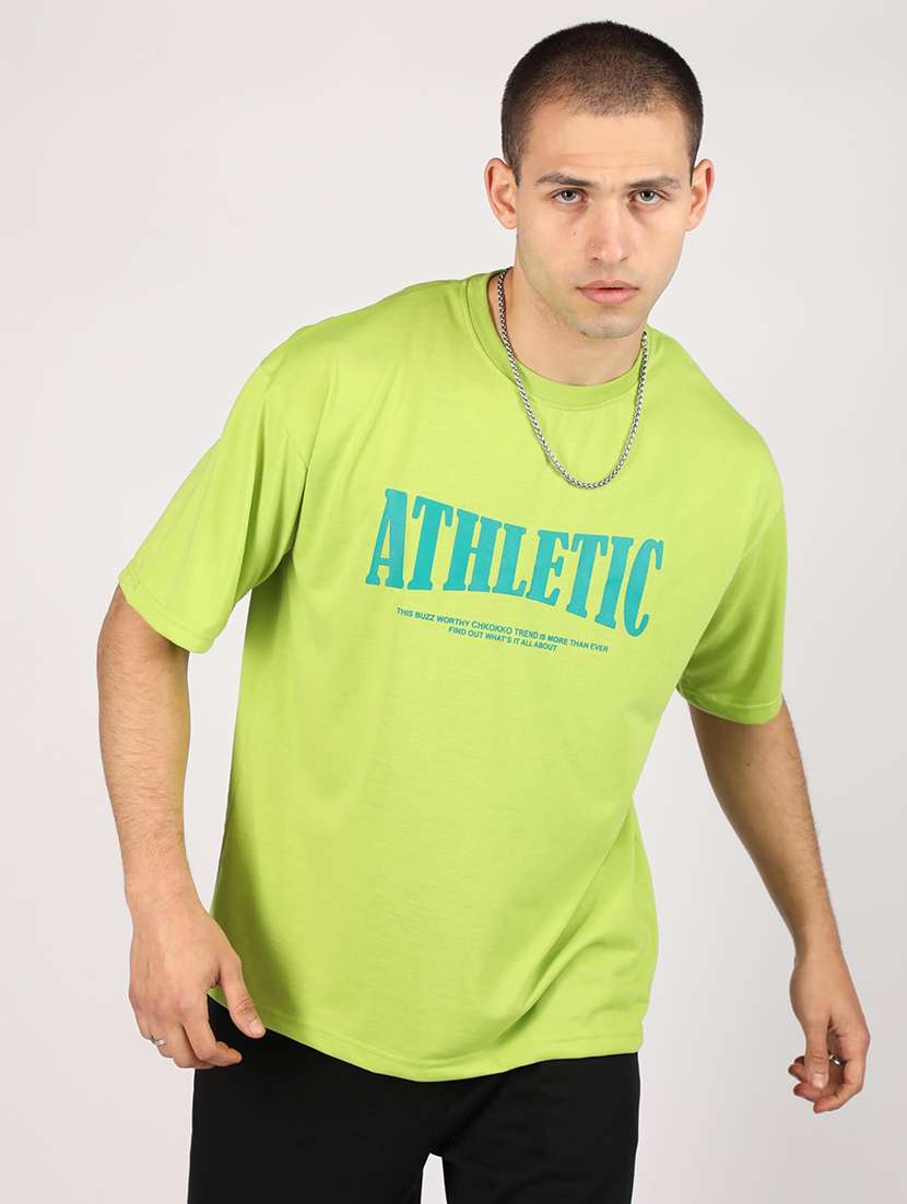 men short sleeve printed oversized t-shirt