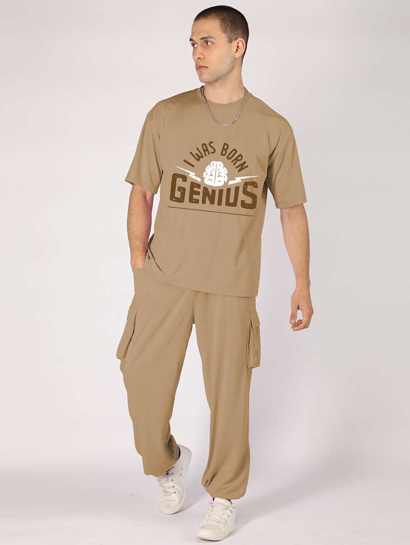 men typograohic printed t-shirt & baggy jogger co-ord set
