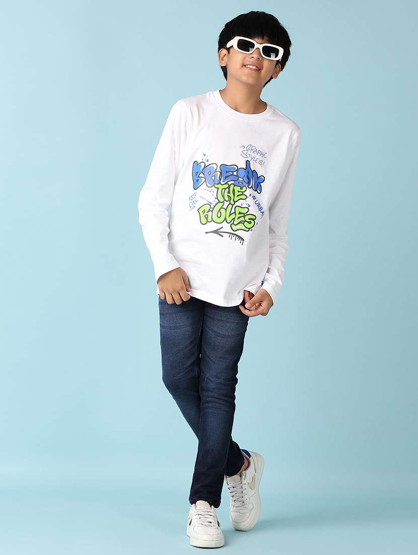 boys round neck typographic t-shirt - 21498573 - Standard Image - 4