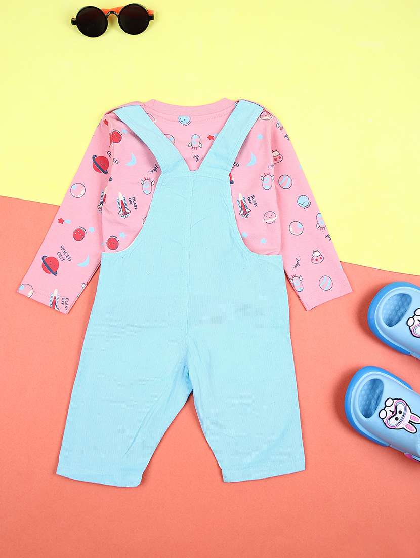 boys printed dungree with t-shirt - 21498604 -  Standard Image - 1