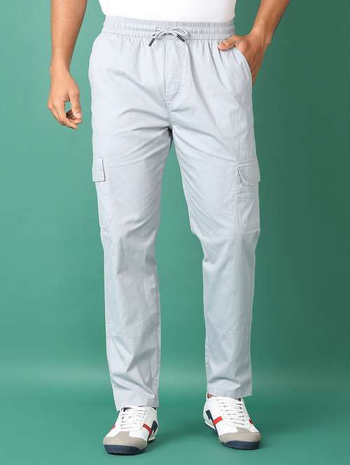 men light blue solid track pant - 21498734 -  Standard Image - 0