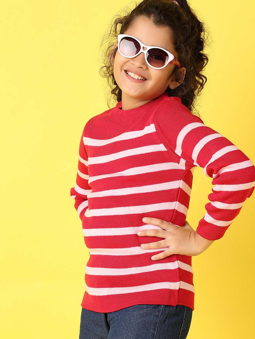 girls round neck striped pullover - 21498741 -  Standard Image - 1