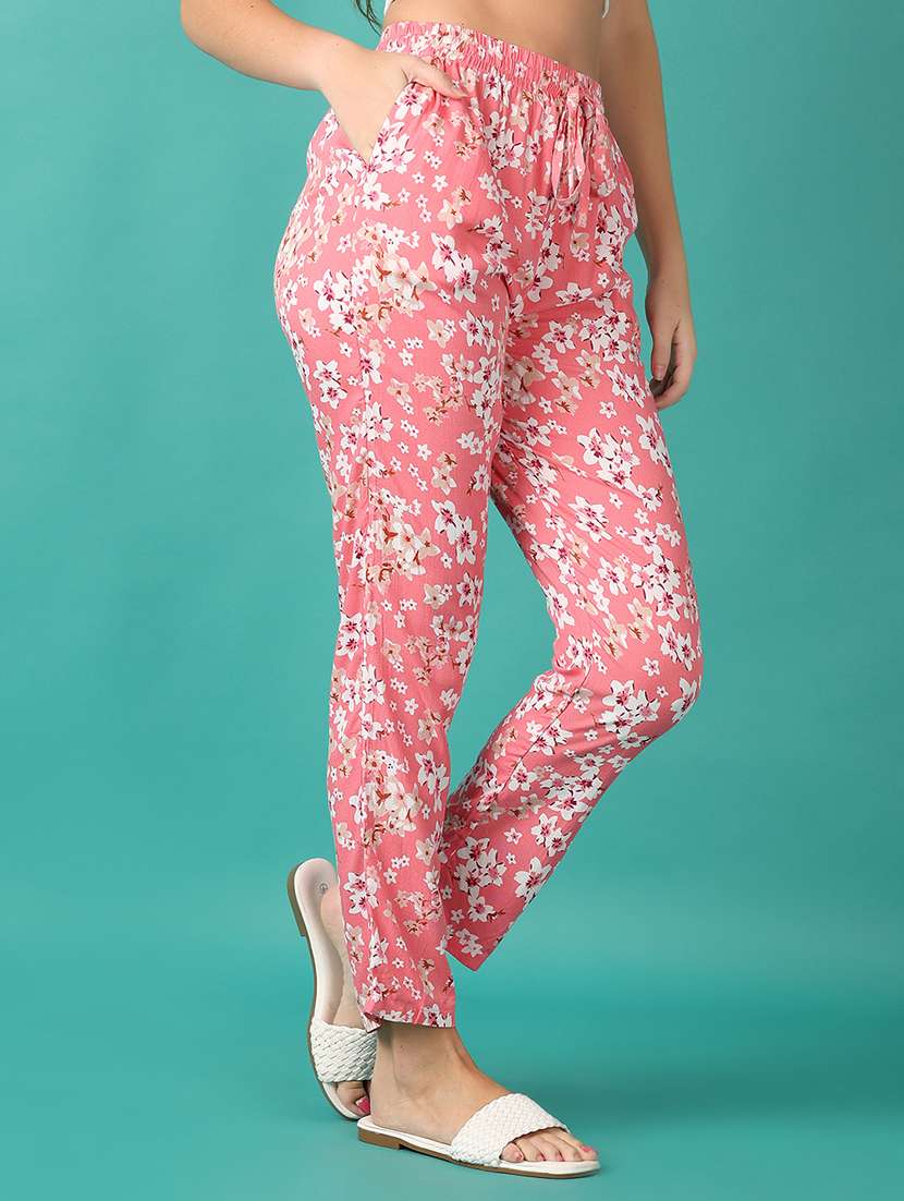 women pink floral printed pajama - 21498777 -  Standard Image - 1