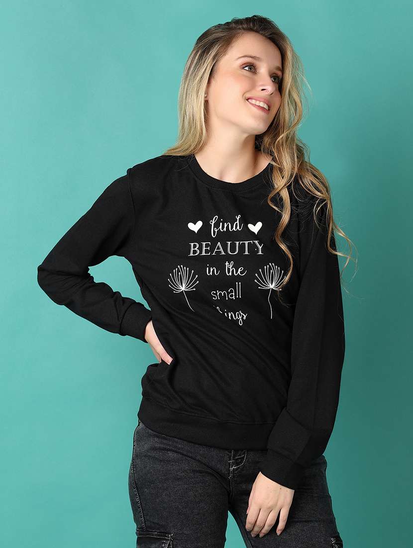 women front print long sleeve sweatshirt - 21498778 -  Standard Image - 1