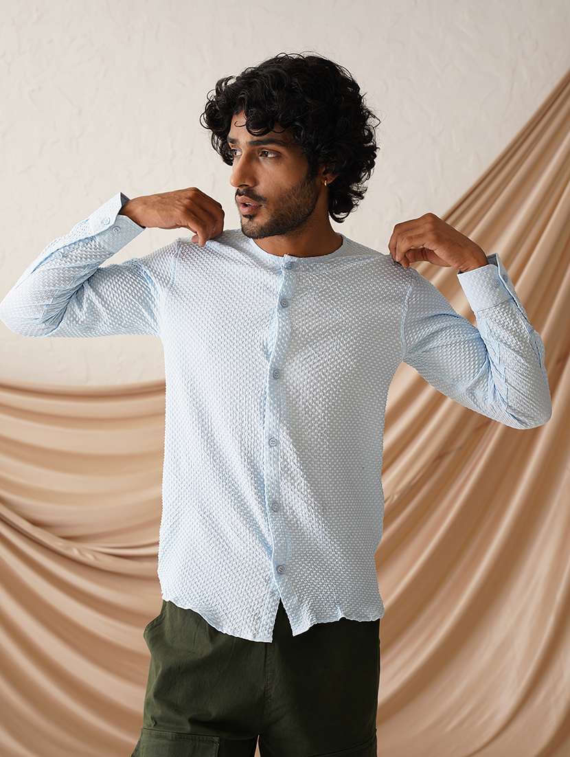 men self design long sleeve casual shirt - 21498863 -  Standard Image - 1