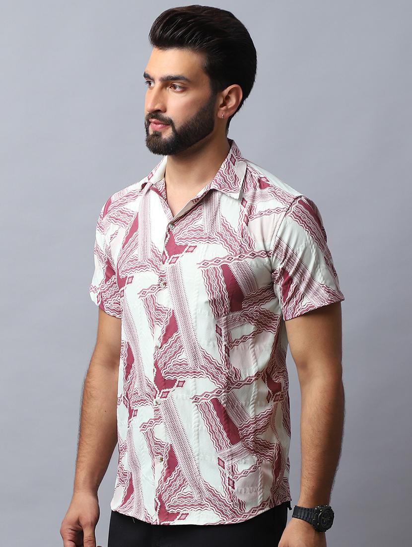 men printed short sleeve casual shirt - 21498866 -  Standard Image - 1