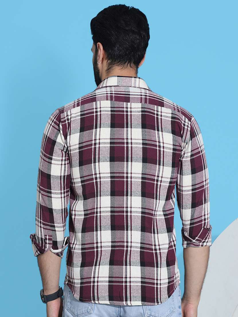men checkered long sleeve regular fit casual shirt - 21498869 -  Standard Image - 4