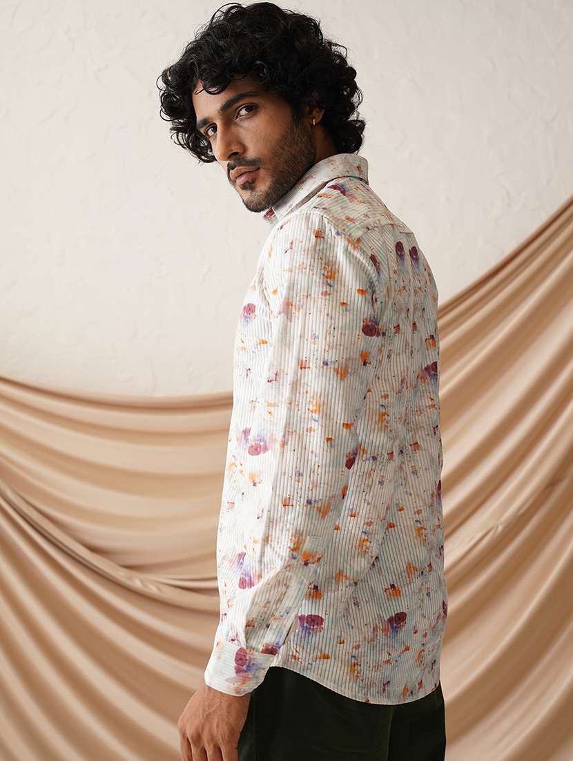 men printed long sleeve regular fit casual shirt - 21498873 -  Standard Image - 1