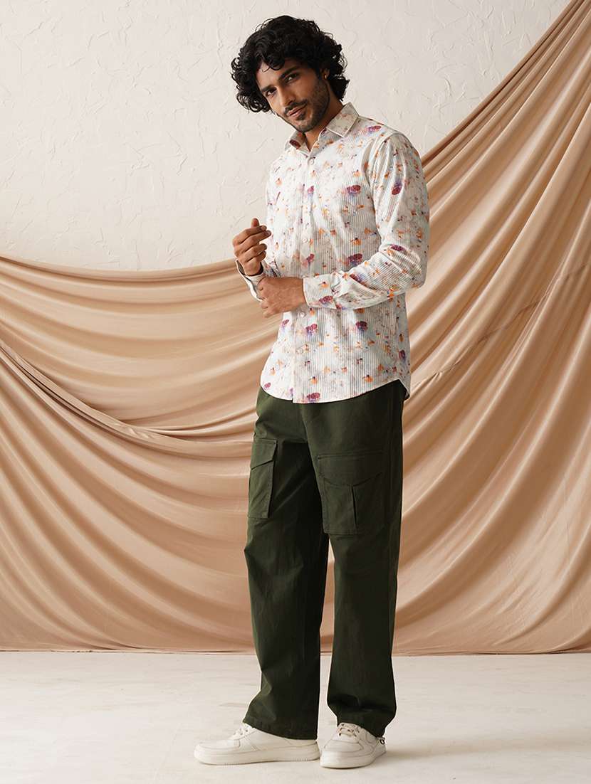 men printed long sleeve regular fit casual shirt - 21498873 -  Standard Image - 4