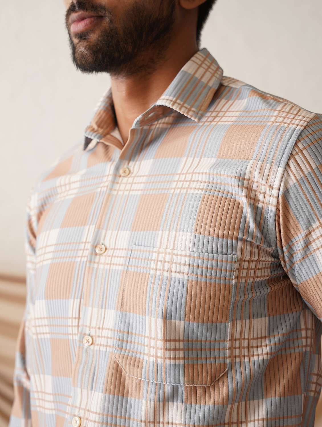 men checkered long sleeve regular fit casual shirt - 21498874 -  Standard Image - 4