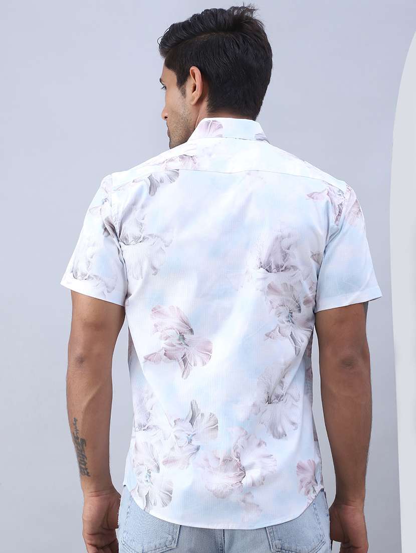 men printed short sleeve regular fit casual shirt - 21498879 -  Standard Image - 4