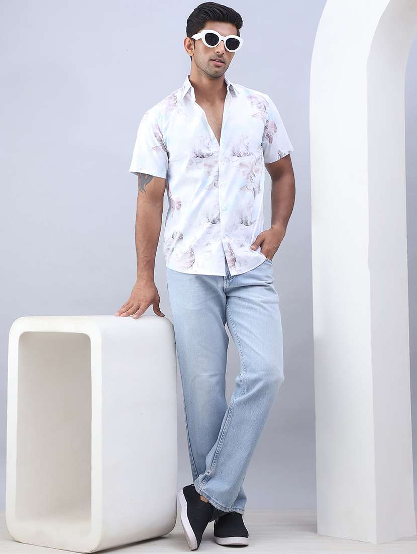 men printed short sleeve regular fit casual shirt - 21498879 -  Standard Image - 6