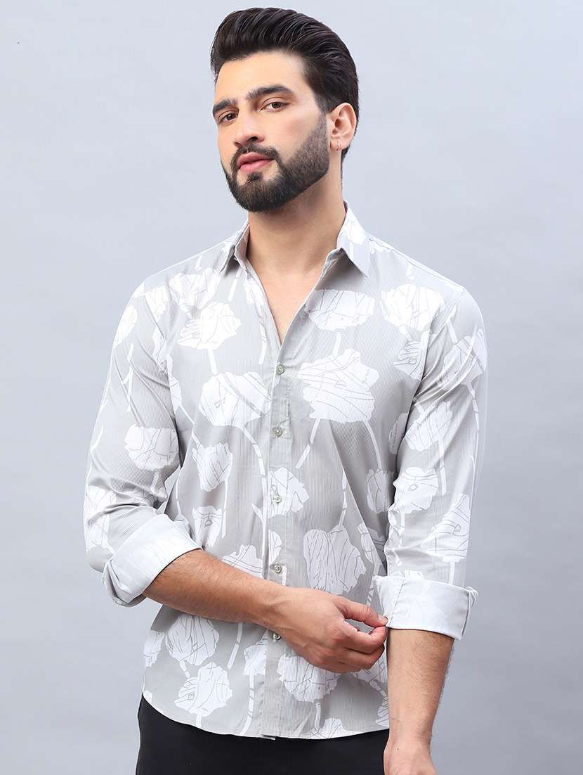 men printed long sleeve regular fit casual shirt - 21498885 -  Standard Image - 1