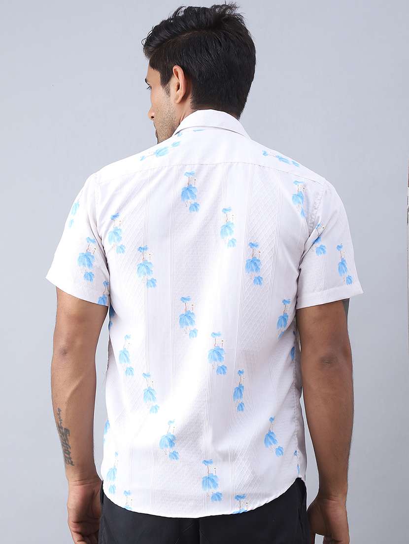 men printed short sleeve regular fit casual shirt - 21498887 -  Standard Image - 4