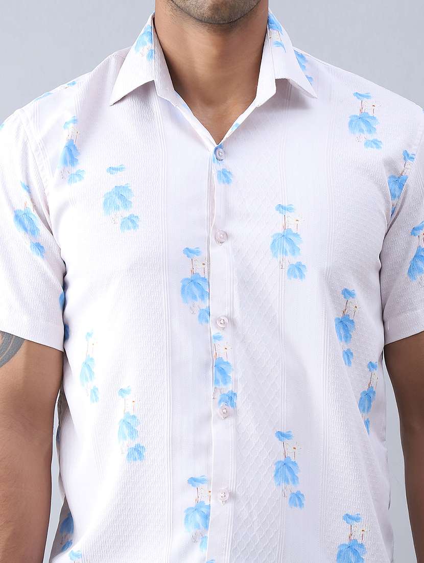 men printed short sleeve regular fit casual shirt - 21498887 -  Standard Image - 6