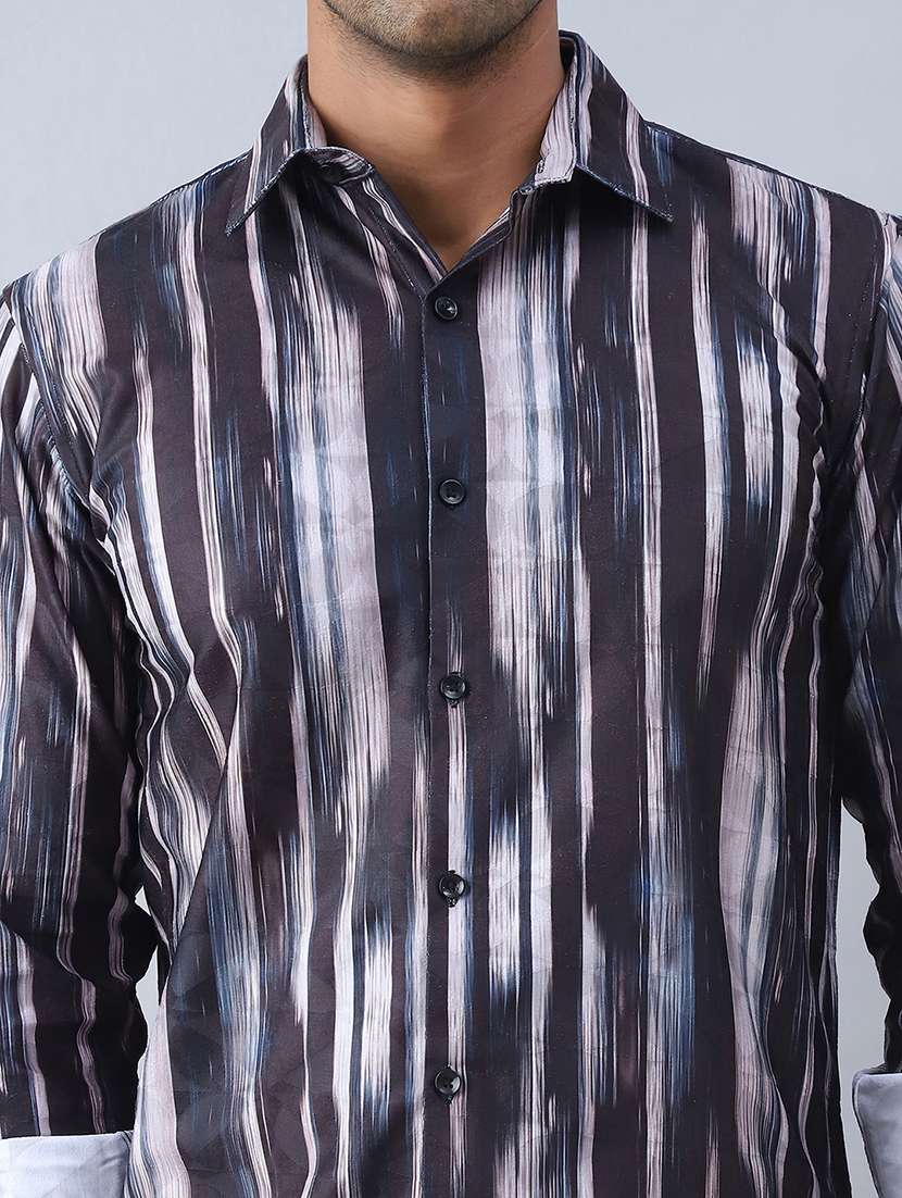 men printed long sleeve regular fit casual shirt - 21498889 -  Standard Image - 6