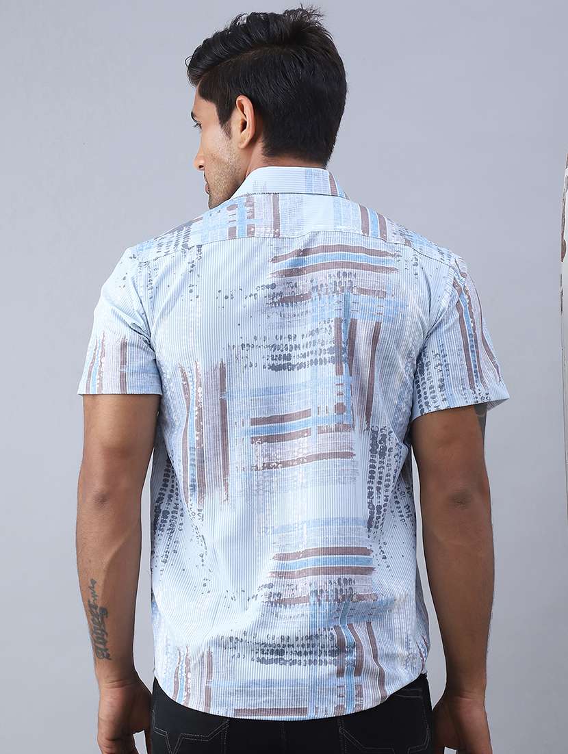 men printed short sleeve regular fit casual shirt - 21498894 -  Standard Image - 4