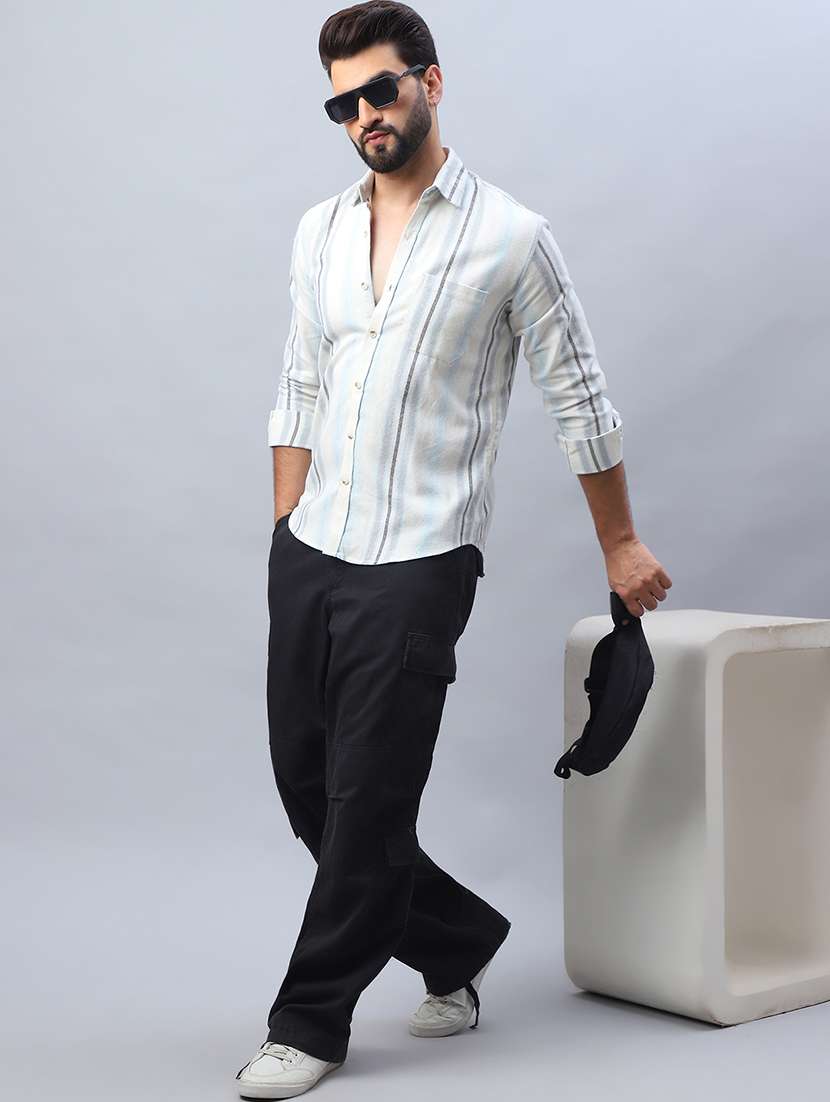 men striped long sleeve regular fit casual shirt - 21498898 -  Standard Image - 6