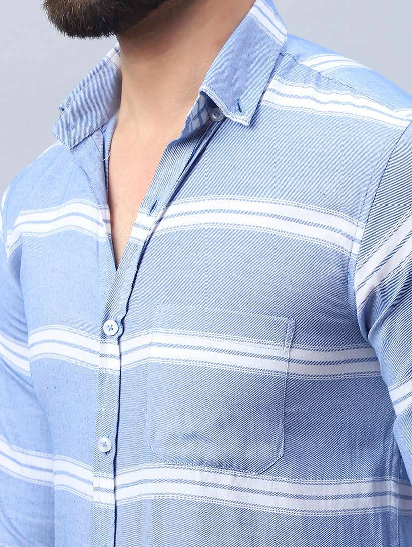 men striped long sleeve regular fit casual shirt - 21498901 -  Standard Image - 6