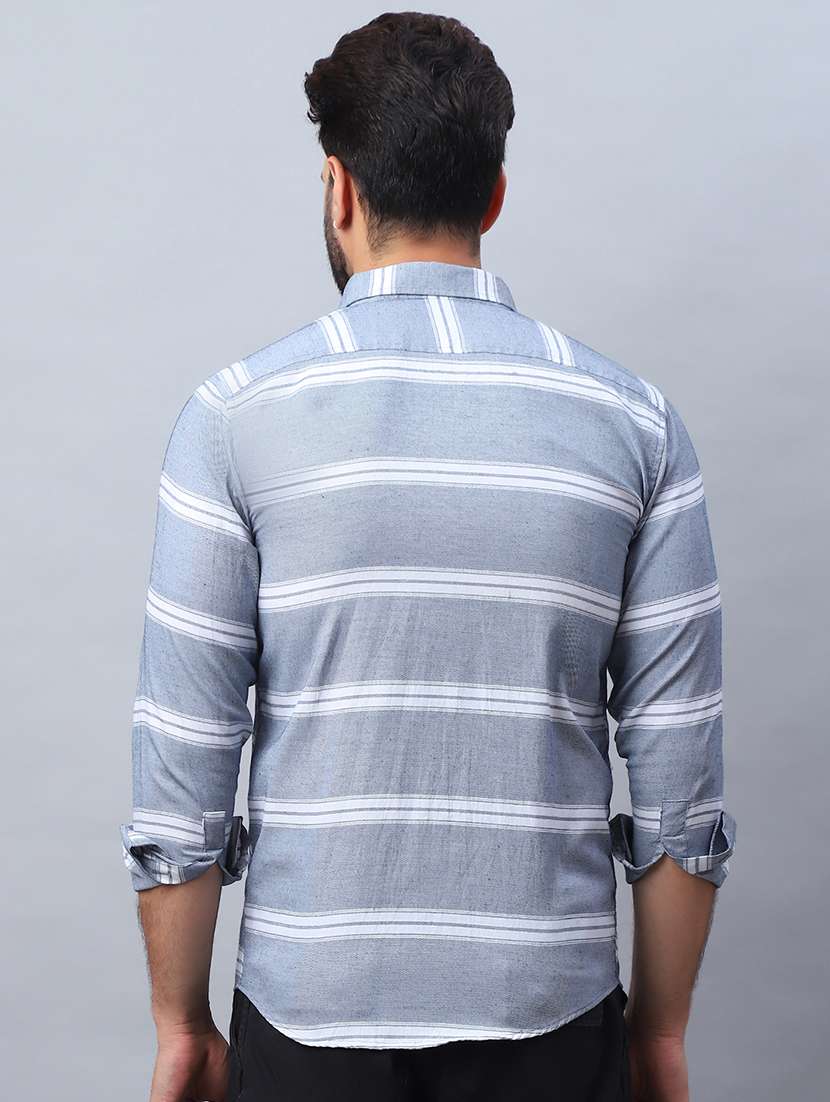 men striped long sleeve regular fit casual shirt - 21498902 -  Standard Image - 4