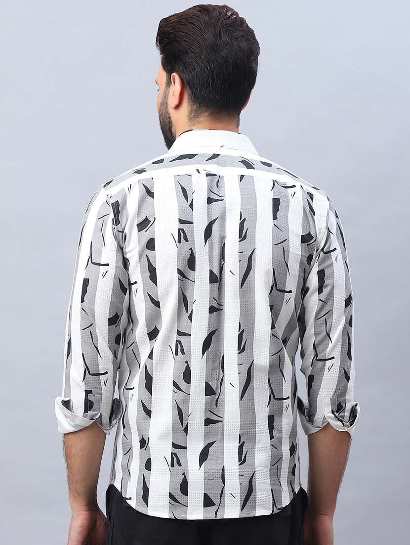 men printed long sleeve regular fit casual shirt - 21498904 -  Standard Image - 4
