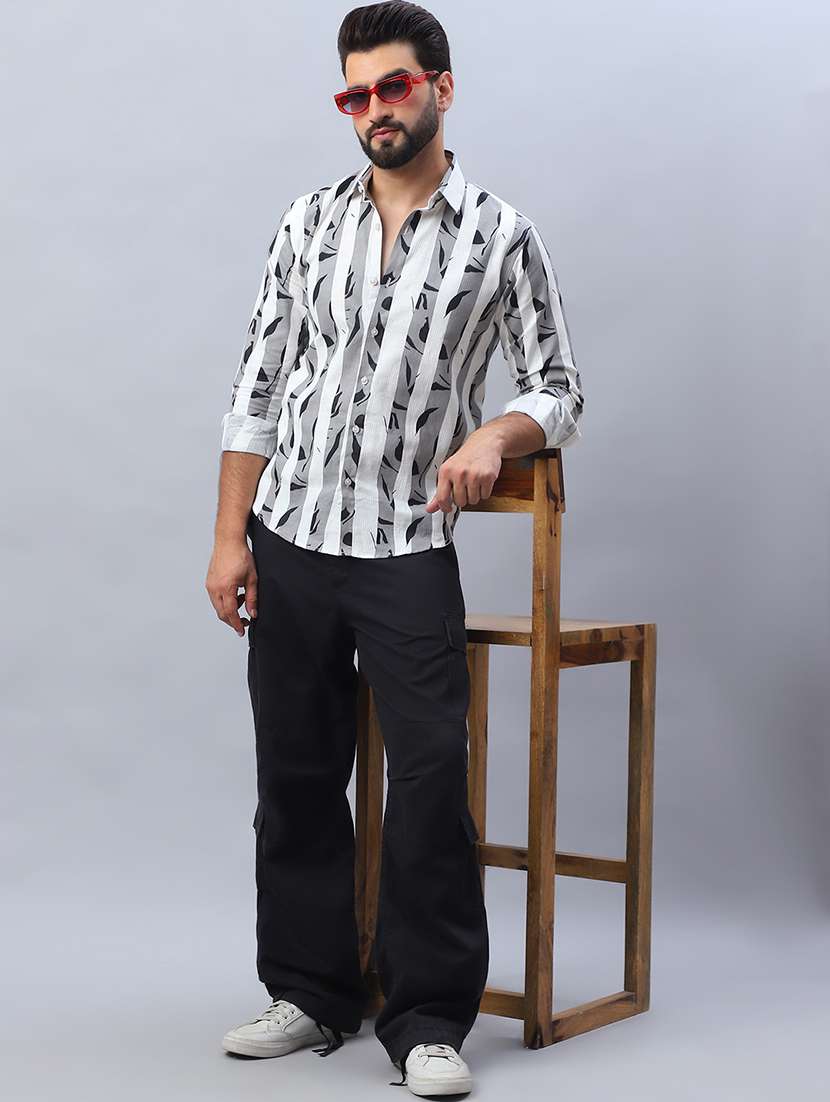men printed long sleeve regular fit casual shirt - 21498904 -  Standard Image - 6