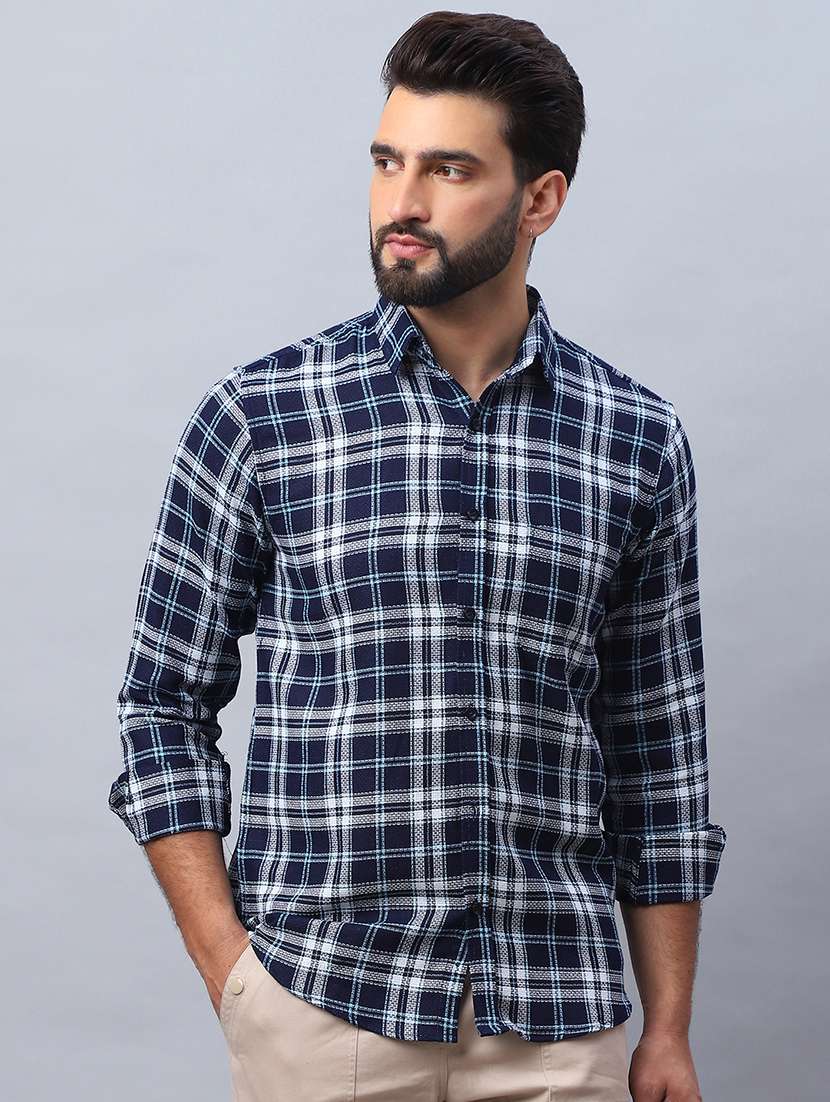 men checkered long sleeve regular fit casual shirt - 21498906 -  Standard Image - 1