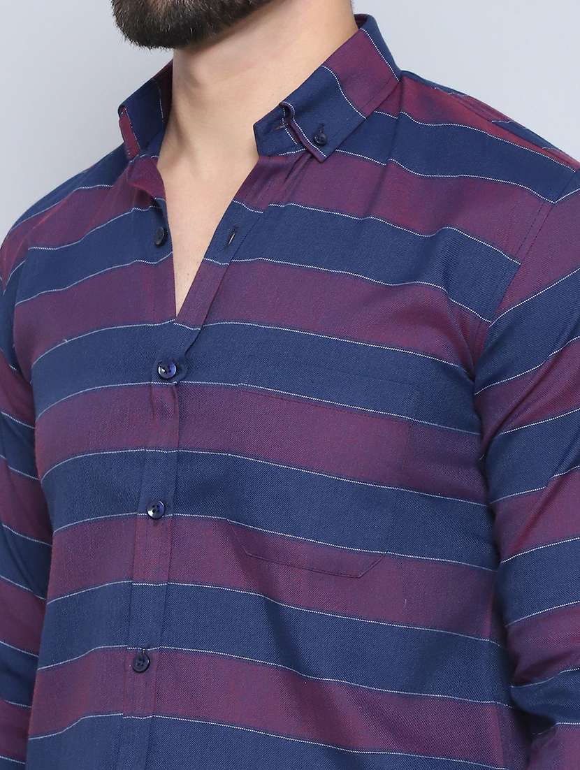 men striped long sleeve regular fit casual shirt - 21498920 -  Standard Image - 6