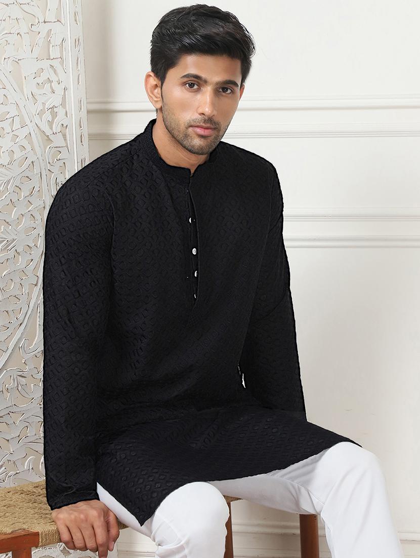 men embroidered kurta pyjama ethnic wear set - 21498951 - Standard Image - 4