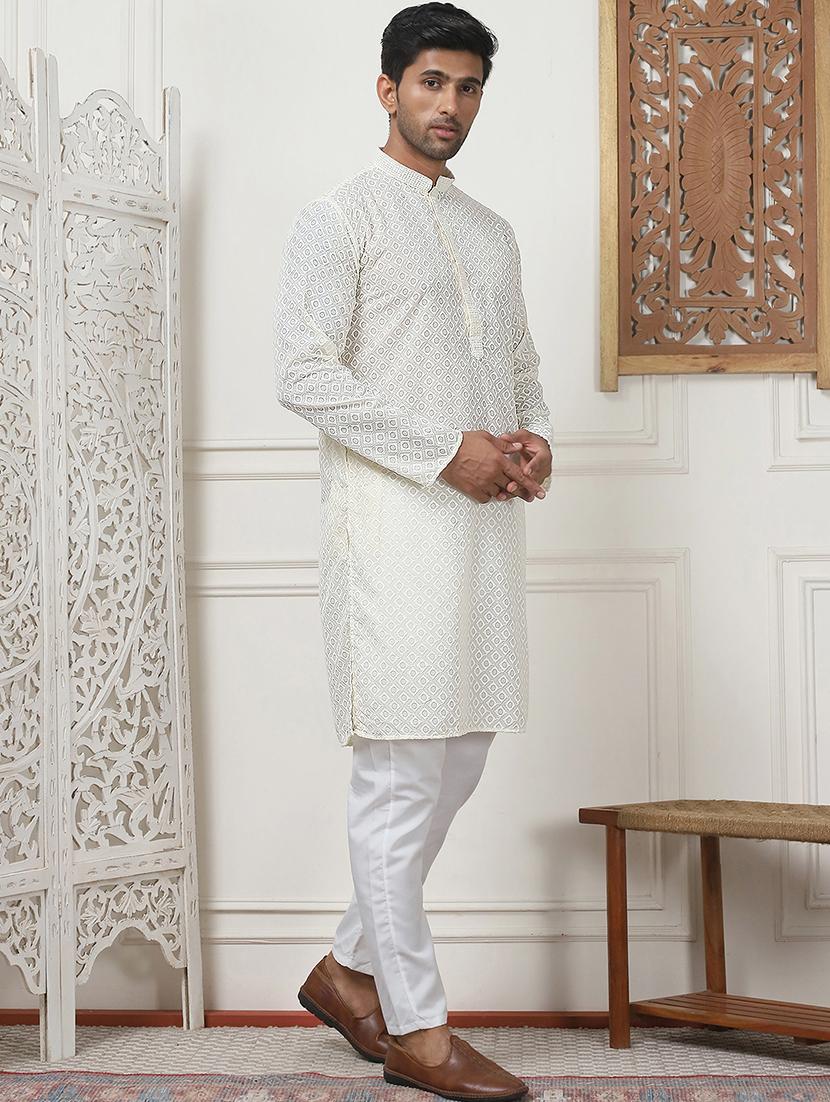 men embroidered kurta pyjama ethnic wear set - 21498952 - Standard Image - 1