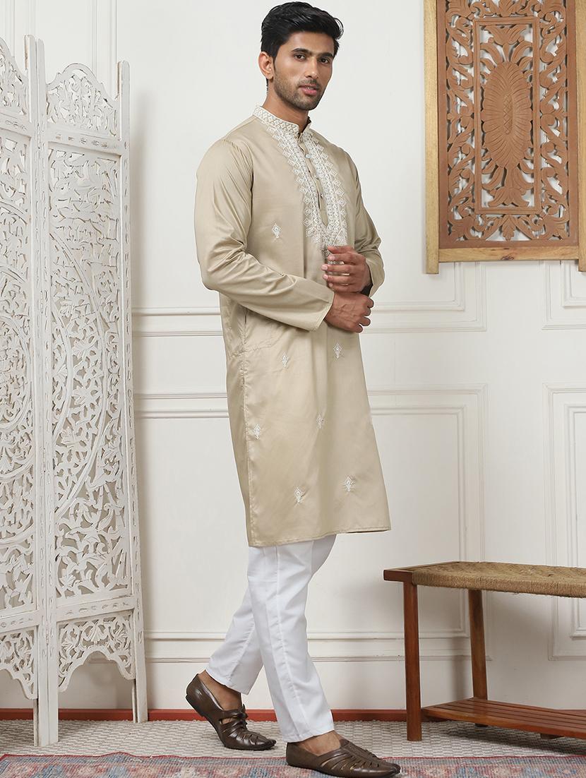 men embroidered kurta pyjama ethnic wear set - 21498957 -  Standard Image - 1