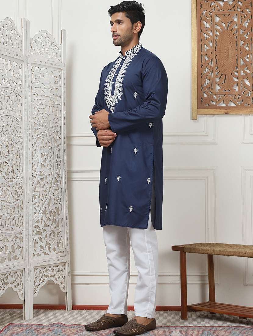 men embroidered kurta pyjama ethnic wear set - 21498959 -  Standard Image - 1