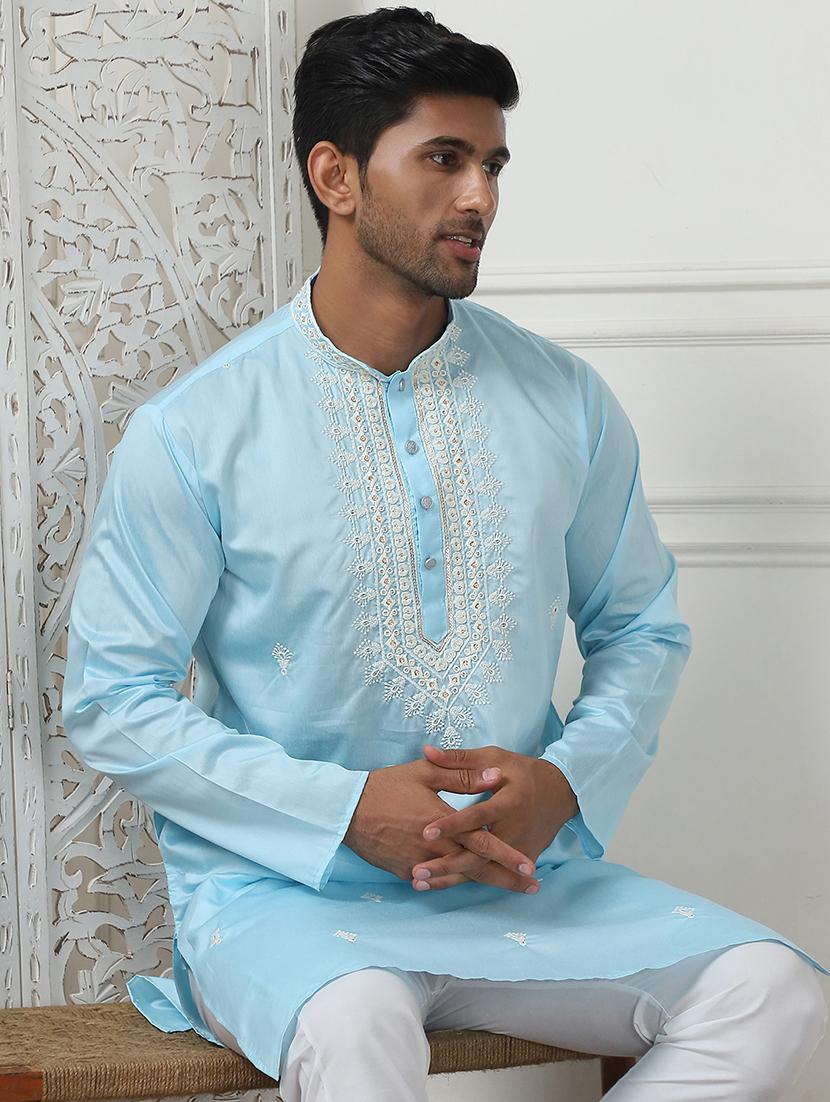men embroidered kurta pyjama ethnic wear set - 21498960 - Standard Image - 4