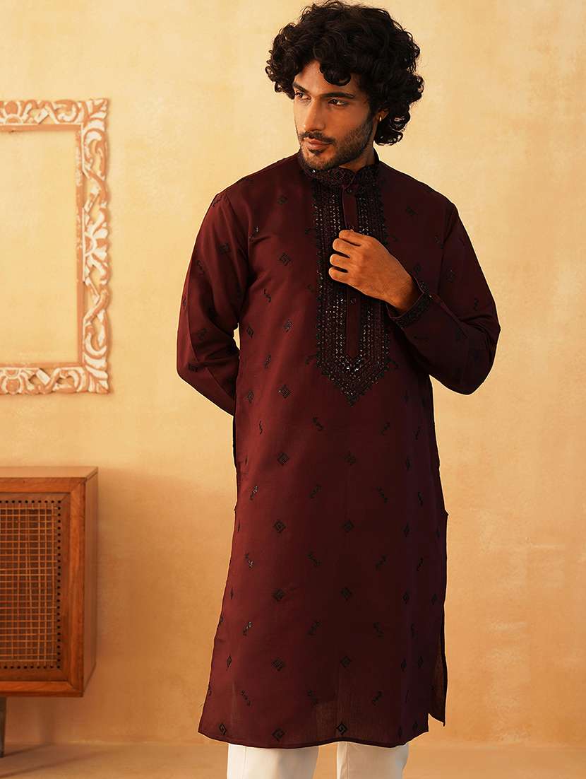 men embroidered kurta pyjama ethnic wear set - 21498972 -  Standard Image - 1