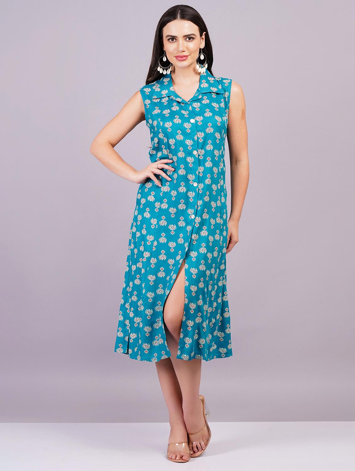 women printed a-line ethnic dress - 21498999 -  Standard Image - 1