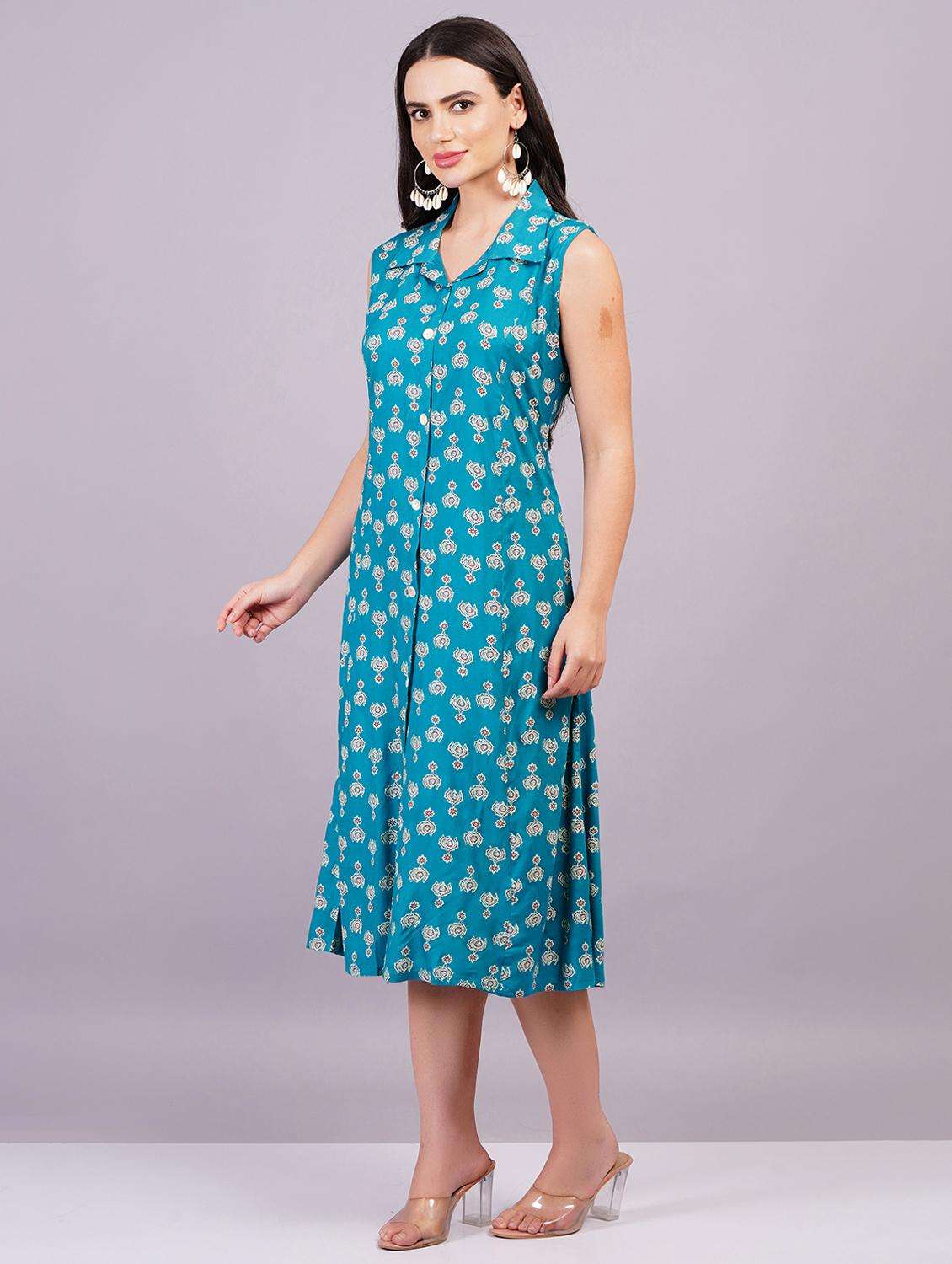 women printed a-line ethnic dress - 21498999 -  Standard Image - 4