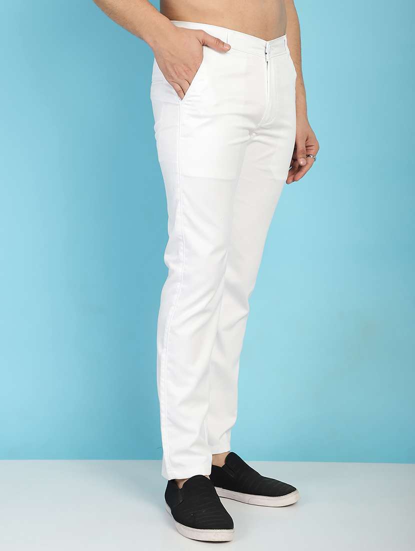 men white cotton chinos casual trouser - 21499063 -  Standard Image - 1