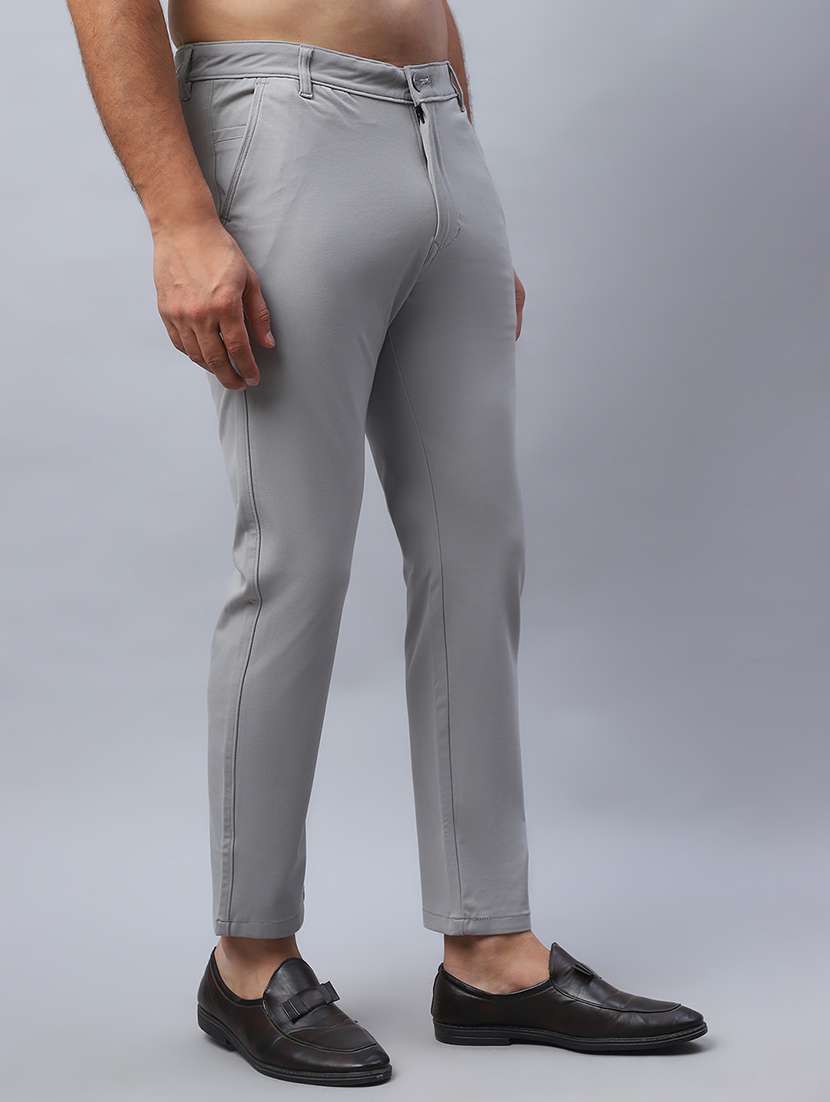 men grey cotton chinos casual trouser - 21499066 -  Standard Image - 1
