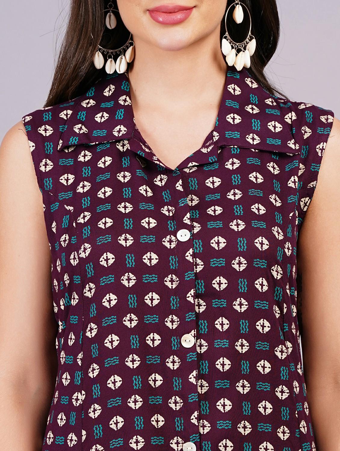 women sleeveless printed a-line ethnic dress - 21499136 - Standard Image - 4