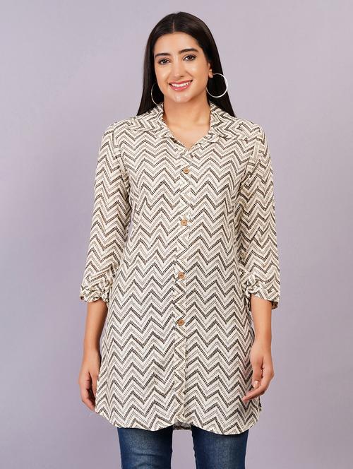 women beige printed straight kurta - 21499854 -  Standard Image - 0