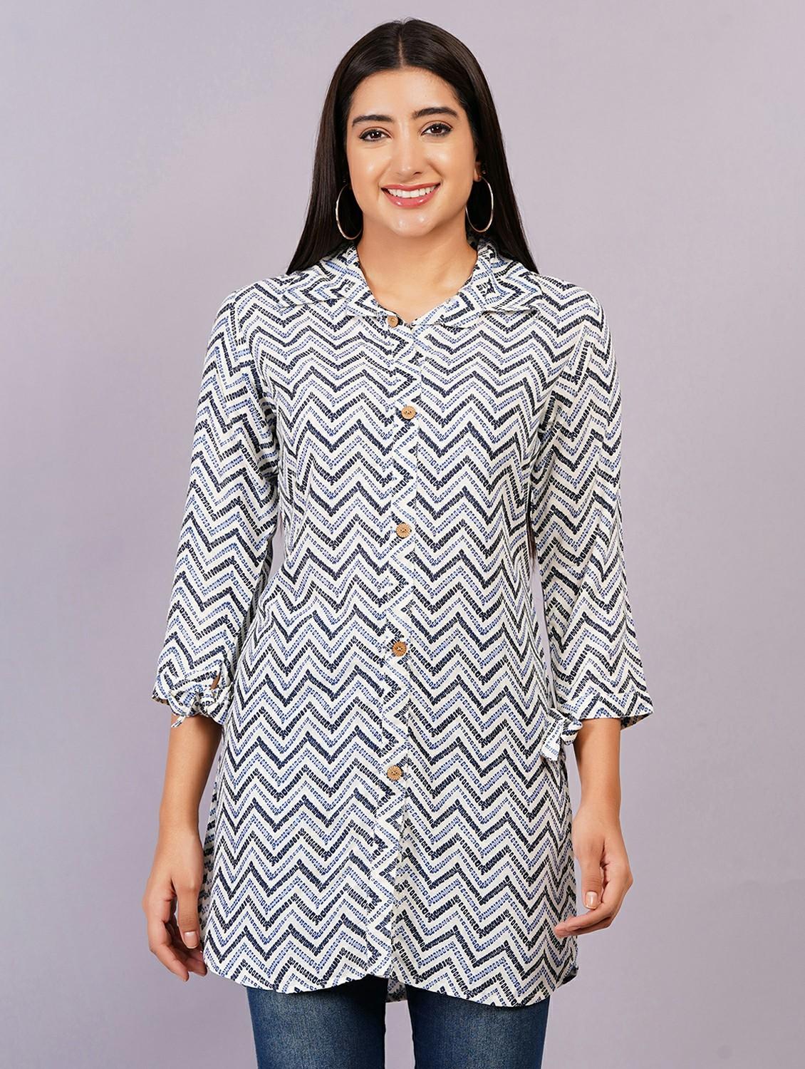 women three quarter sleeve straight kurti - 21499864 -  Zoom Image - 0