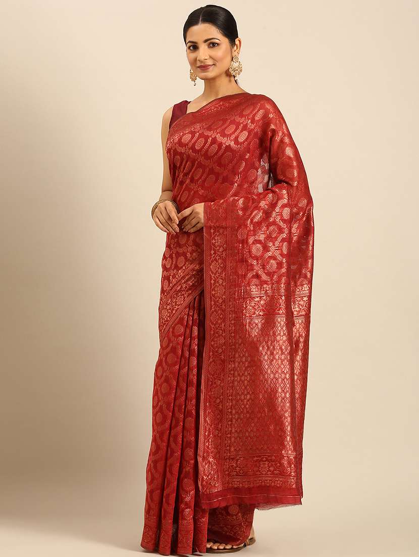 women self design banarasi saree with blouse - 21499995 -  Standard Image - 1