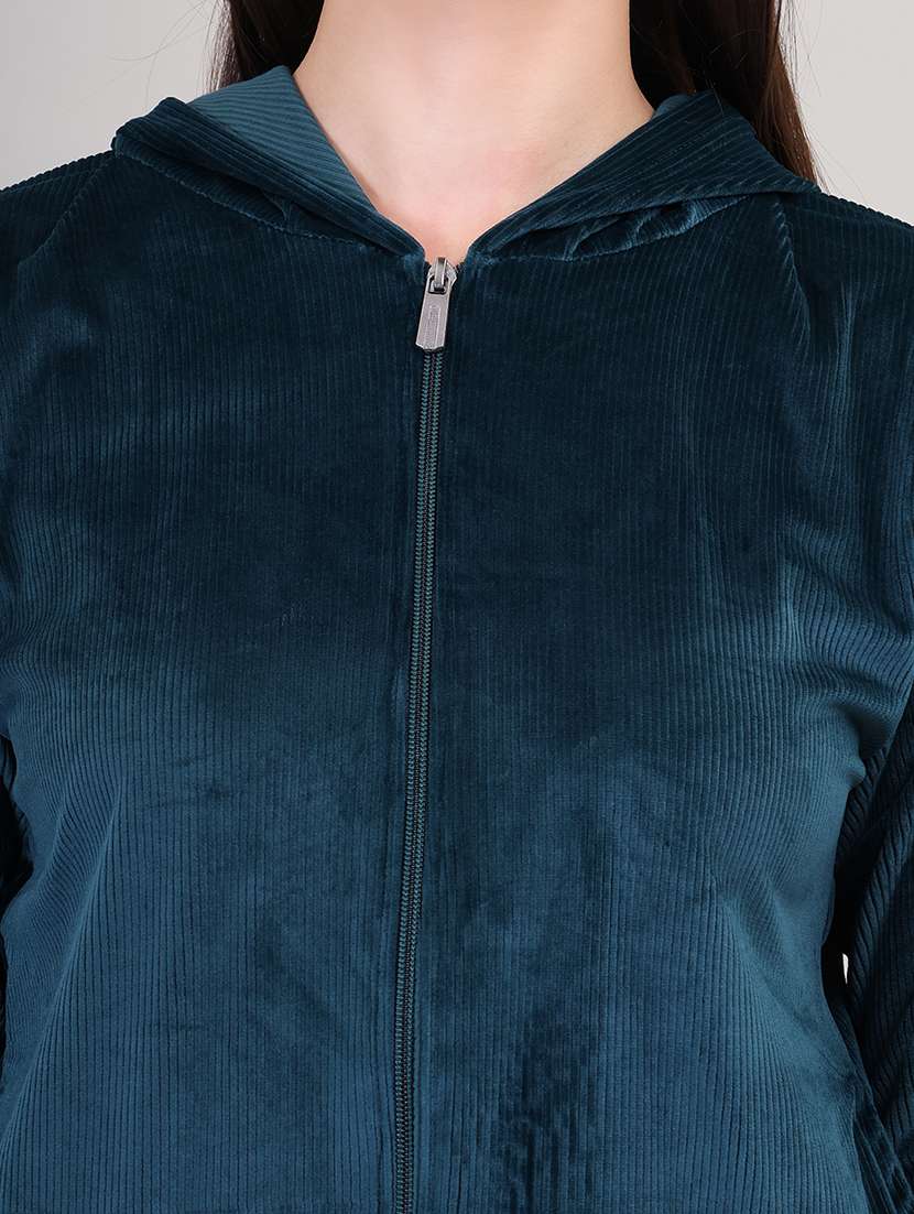 women hooded solid pyjama nightwear set - 21500059 -  Standard Image - 4