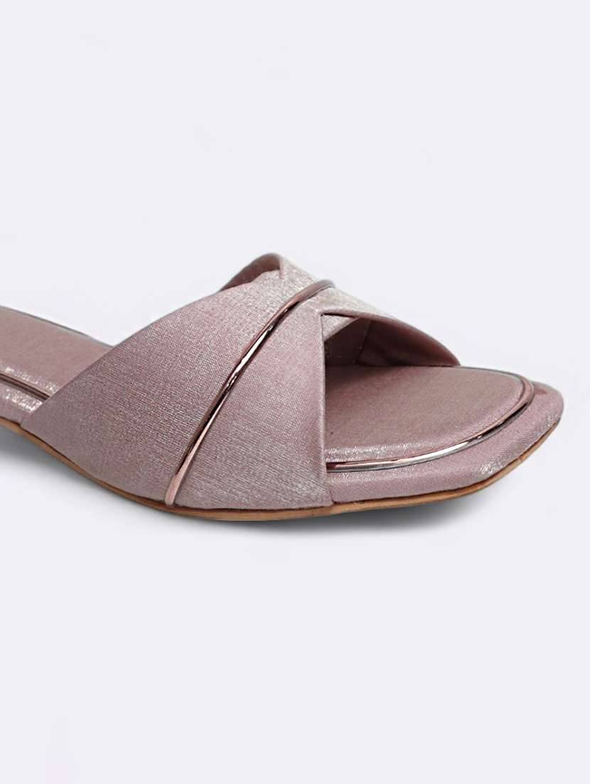 pink fabric slip on sandals - 21500363 - Standard Image - 4