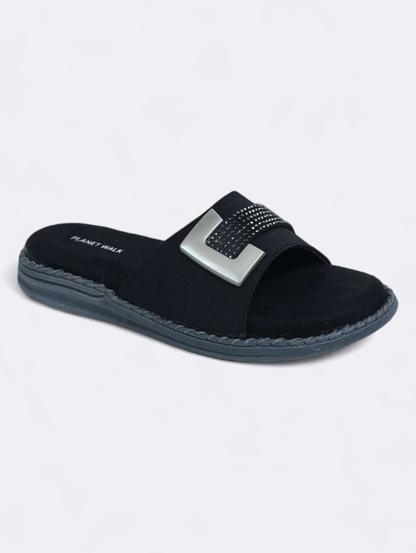 black suede slip on sandals - 21500368 - Standard Image - 1