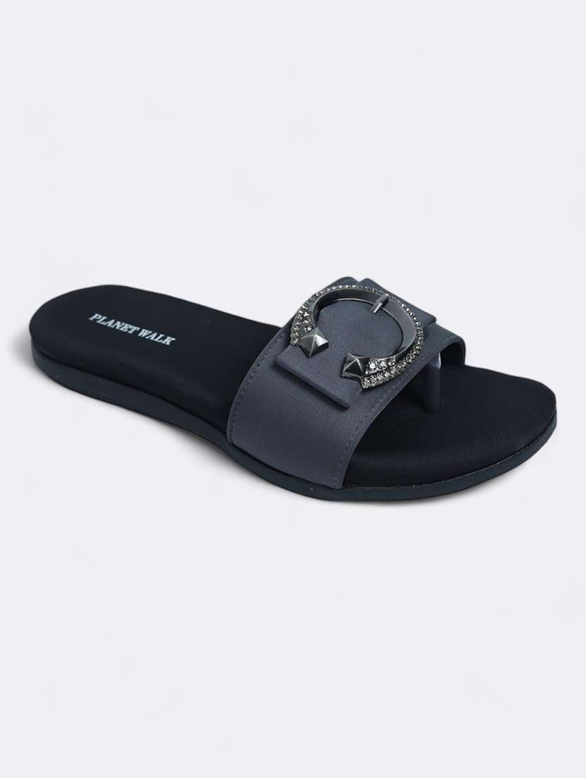 grey synthetic slip on sandals - 21500376 -  Standard Image - 1