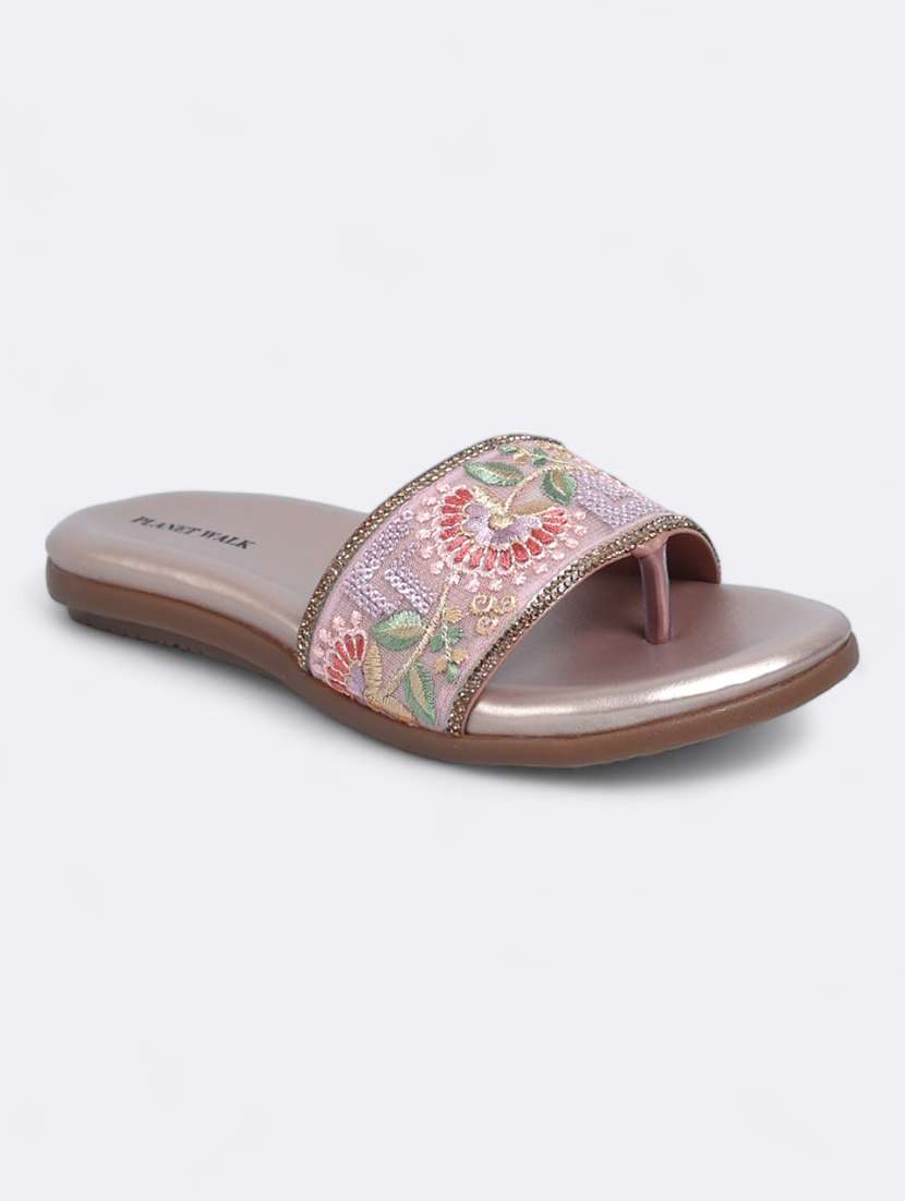 pink synthetic slip on sandals - 21500383 -  Standard Image - 1