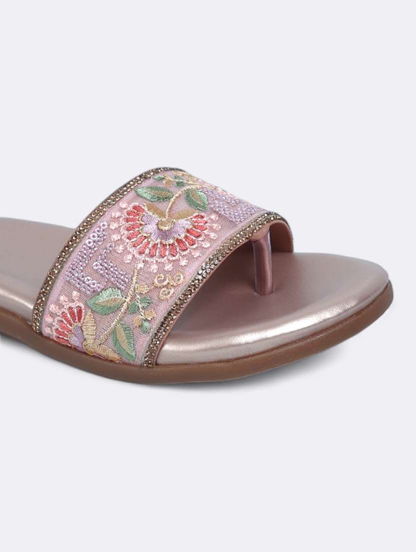 pink synthetic slip on sandals - 21500383 -  Standard Image - 4